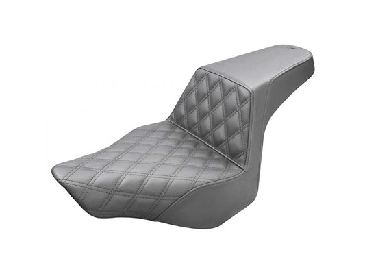 Step-Up LS Dual Seat with Black Double Diamond Lattice Stitch. Fits Breakout 2013-2017. - Saddlemen Seats