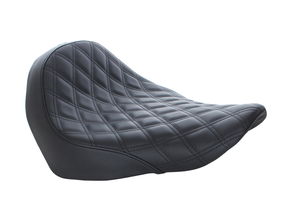 Renegade LS Solo Seat with Black Double Diamond Lattice Stitch. Fits Sport Glide & Low Rider 2018up, Low Rider S 2020up & Low Rider ST 2022up. - Saddlemen Seats