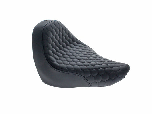 Renegade Solo Seat with Black Honeycomb Stitch. Fits Sport Glide & Low Rider 2018up, Low Rider S 2020up & Low Rider ST 2022up. - Saddlemen Seats