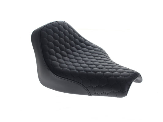Renegade Solo Seat with Black Honeycomb Stitch. Fits Softail Street Bob 2018up & Standard 2020up. - Saddlemen Seats