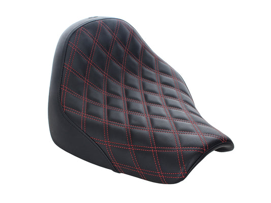Renegade LS Solo Seat with Red Double Diamond Lattice Stitch. Fits Breakout 2018-2022 - Saddlemen Seats