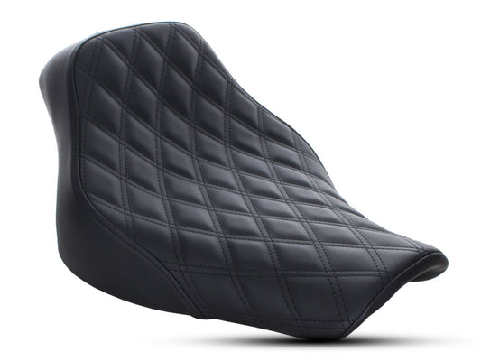 Renegade LS Solo Seat with Black Double Diamond Lattice Stitch. Fits Softail Deluxe 2018-2020 & Heritage Classic 2018up - Saddlemen Seats
