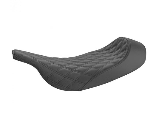 Renegade LS Solo Seat with Black Double Diamond Lattice Stitch. Fits Electra Glide & Ultra Classic 1997-2007. - Saddlemen Seats
