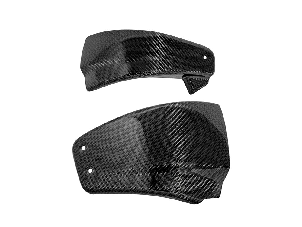 Carbon Side Covers - Gloss Finish. Fits Softail 2018-2024 without Remote Preload Adjuster - Saddlemen Seats
