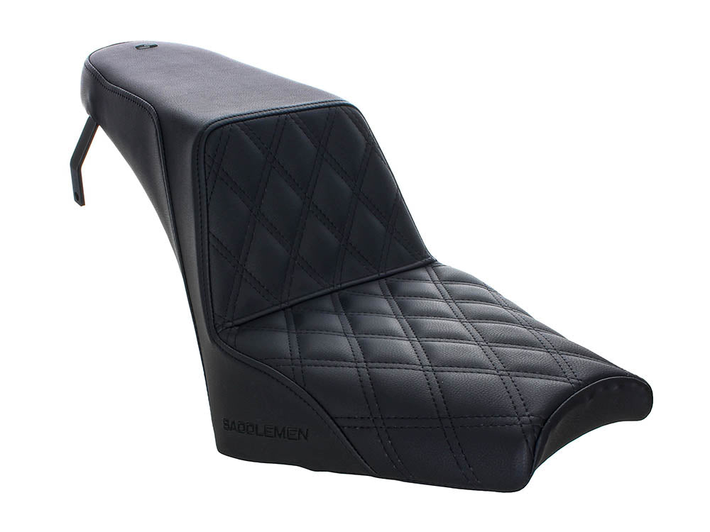 Step-Up LS Dual Seat with Black Double Diamond Lattice Stitch. Fits Scout Bobber 2018-2024 - Saddlemen Seats