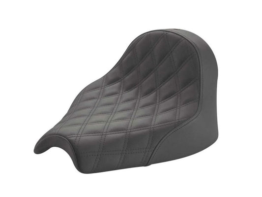 Renegade LS Solo Seat with Black Double Diamond Lattice Stitch. Fits Indian Cruiser 2022up - Saddlemen Seats