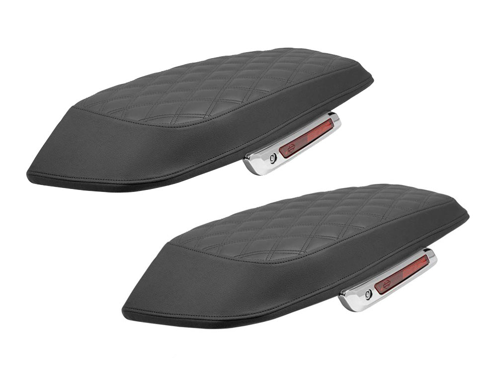Lattice Stitch Saddlebag Lid Covers. Fits CVO Touring 2023up, Street Glide & Road Glide 2024up & Touring 2025up - Saddlemen Seats