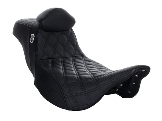 Step-Up San Diego Customs Pro Series Gripper Dual Seat With Backrest. Fits Most Touring 2008-2024 - Saddlemen Seats