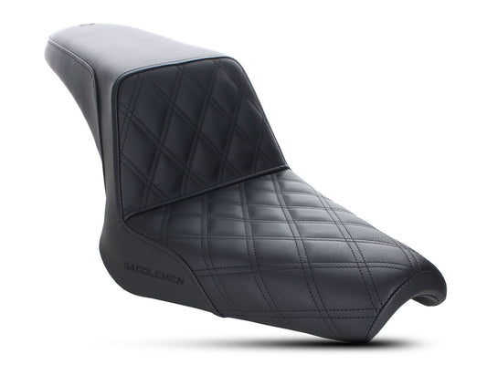 Step-Up LS Dual Seat with Black Double Diamond Lattice Stitch. Fits Yamaha Bolt 2013up. - Saddlemen Seats