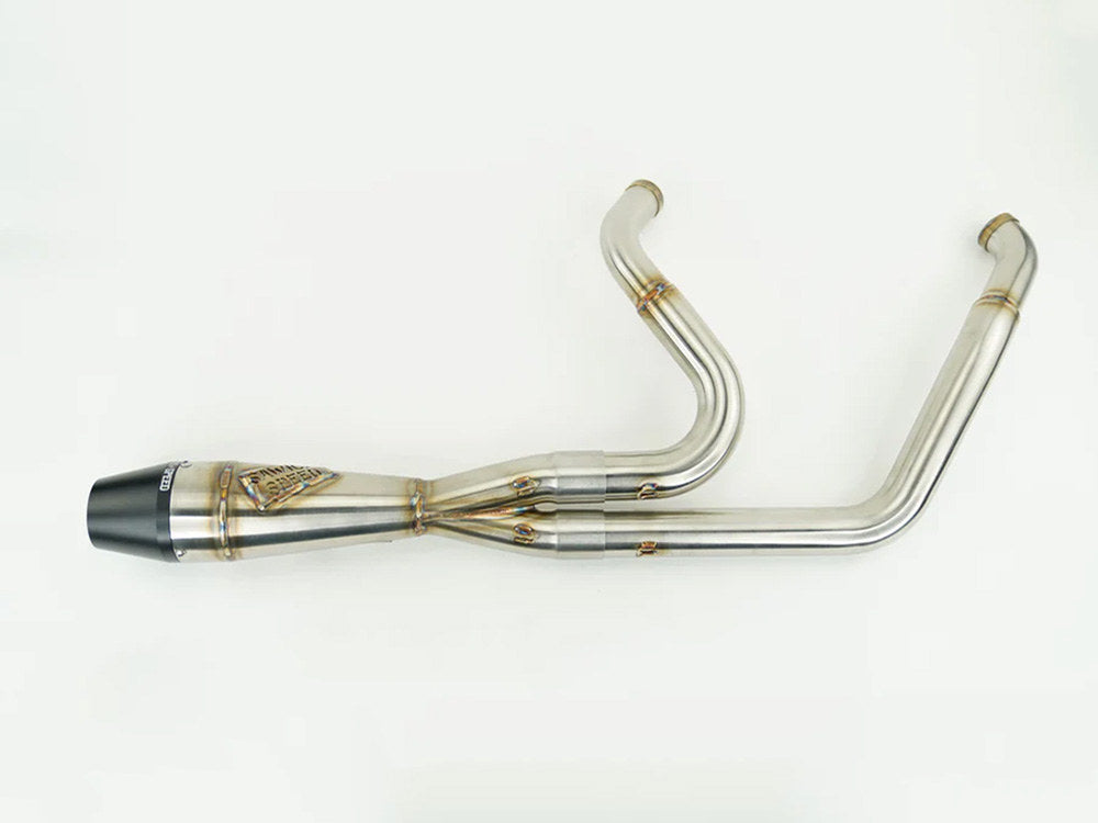 Shorty 2-into-1 Exhaust with Billet End Cap - Stainless Steel. Fits Touring 2017up. - Sawicki Speed
