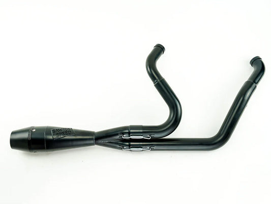 Shorty 2-into-1 Exhaust with Billet End Cap - Black. Fits Touring 2017up. - Sawicki Speed