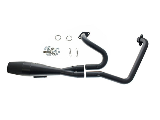 Shorty 2-into-1 Exhaust with Welded End Cap - Black. Fits Indian Challenger 2020up. - Sawicki Speed