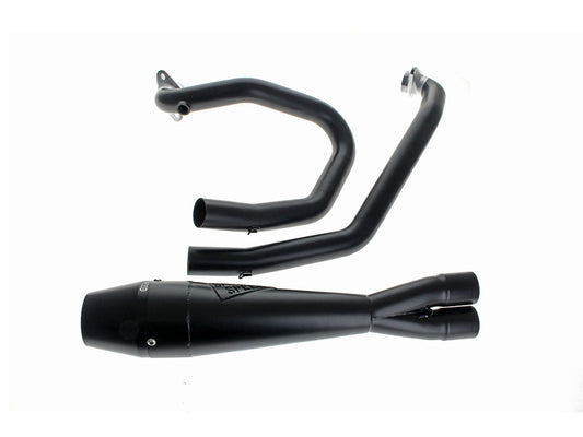 Shorty 2-into-1 Exhaust with Billet End Cap - Black. Fits Indian Scout 2015-2024 - Sawicki Speed