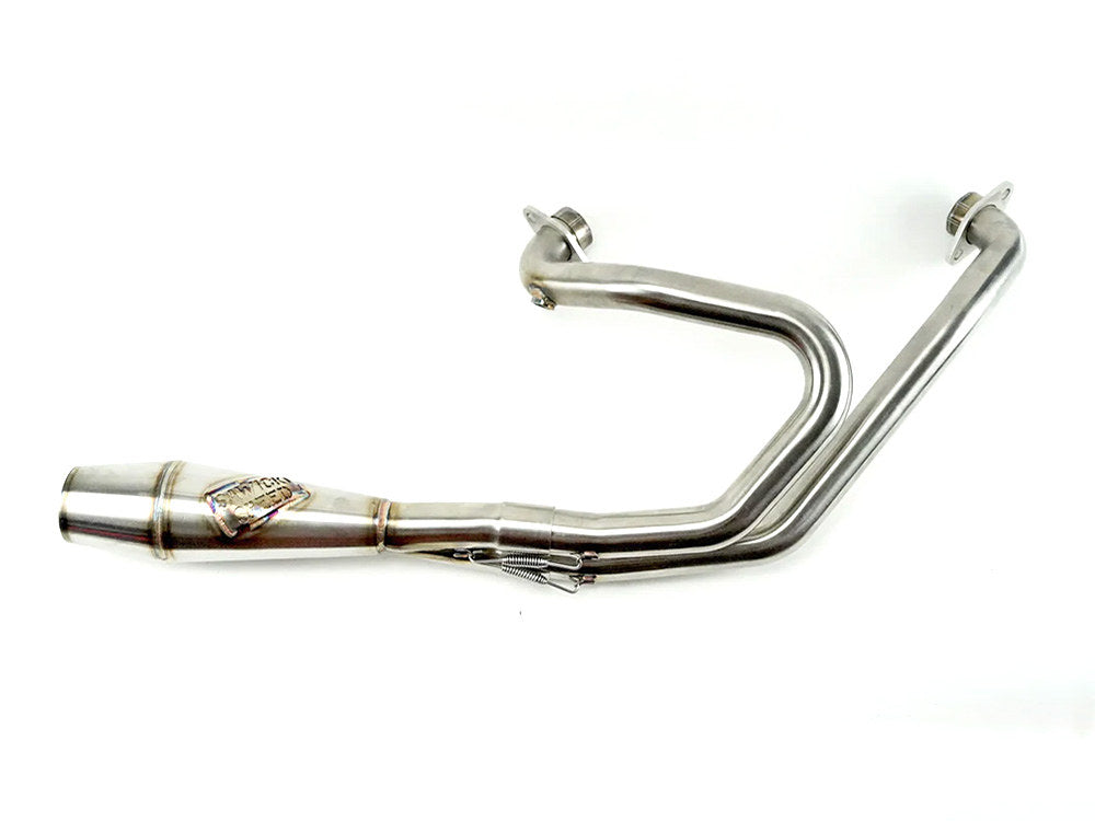 Shorty 2-into-1 Exhaust with Welded End Cap - Stainless Steel. Fits Indian Scout 2015-2024 - Sawicki Speed