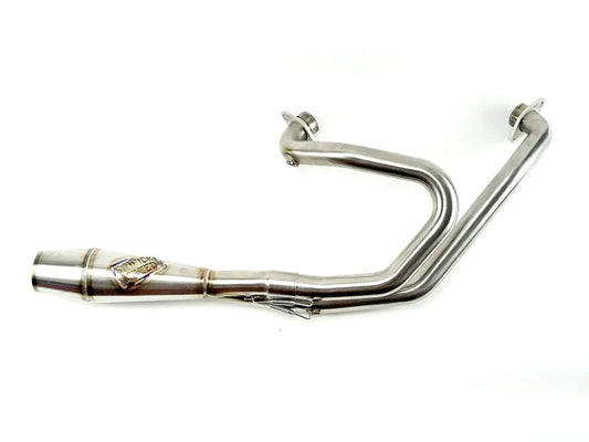 Shorty 2-into-1 Exhaust with Welded End Cap - Stainless Steel. Fits Indian Scout 2015-2024 - Sawicki Speed