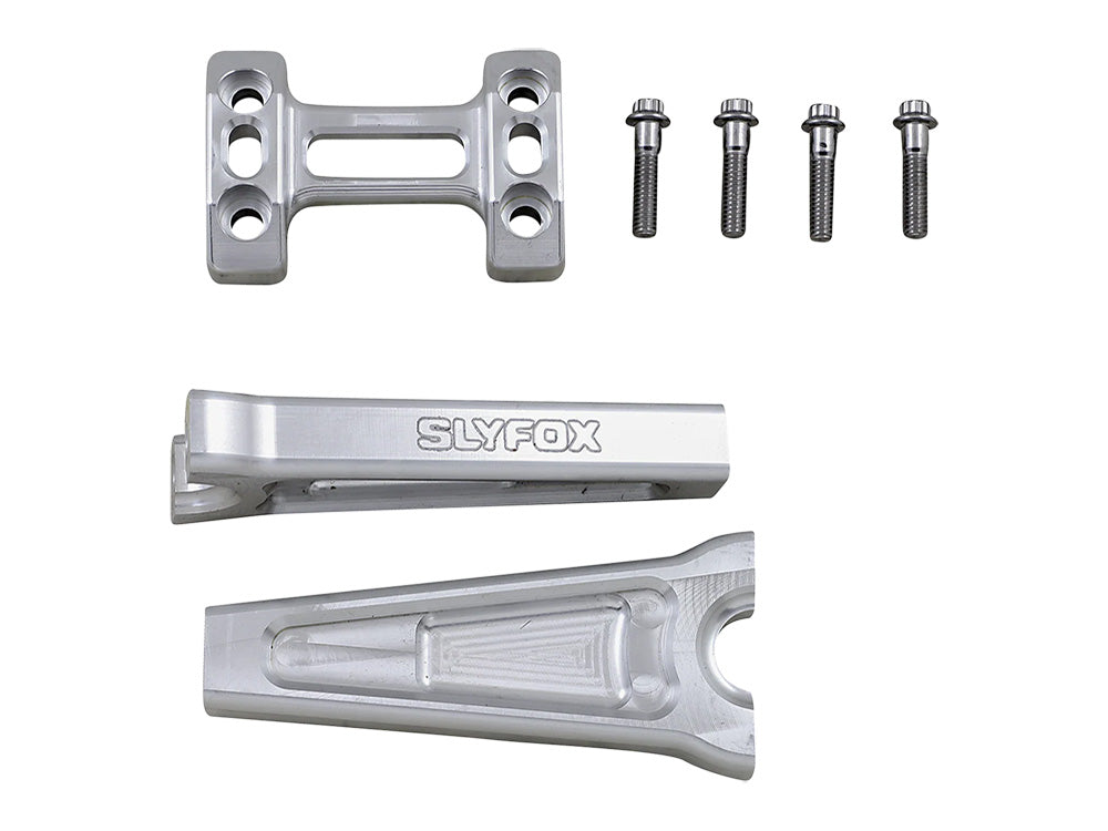 6in. Straight Risers - Raw Aluminium. Fits 1in. Handlebar - Slyfox
