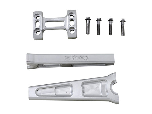 8in. Straight Risers - Raw Aluminium. Fits 1in. Handlebar - Slyfox