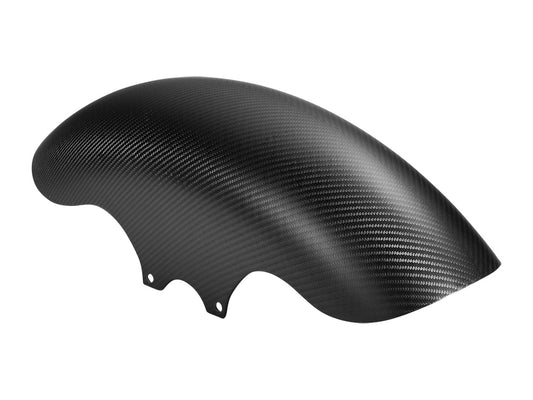 Shorty Carbon Front Fender - Matte Finish. Fits Most Touring 2014-2024 with 19in. Front Wheel - Slyfox