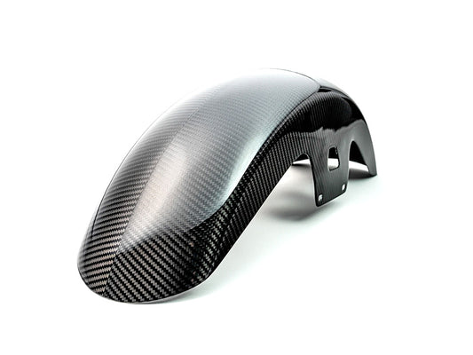 Mid Length Carbon Front Fender - Gloss Finish. Fits Most Touring 2014-2024 with 19in. Front Wheel - Slyfox