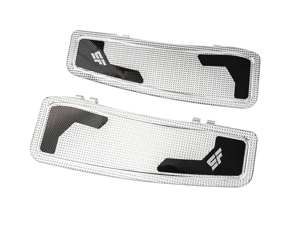Bagger Rider Floorboards - Polished. Fits Touring 1980up, FL Softail 1986-2017 & Dyna Switchback 2012-2016 - Slyfox