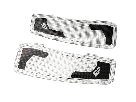 Bagger Rider Floorboards - Polished. Fits Touring 1980up, FL Softail 1986-2017 & Dyna Switchback 2012-2016 - Slyfox