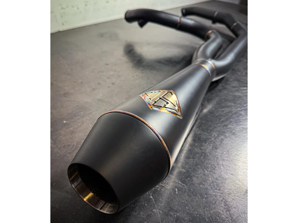 2-into-1 4.5in. Big Bore Exhaust - Black Onyx. Fits Softail 2018up Non-240 Rear Tyre Models. - SP Concepts Exhaust