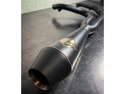 2-into-1 4.5in. Big Bore Exhaust - Black Onyx. Fits Softail 2018up Non-240 Rear Tyre Models. - SP Concepts Exhaust