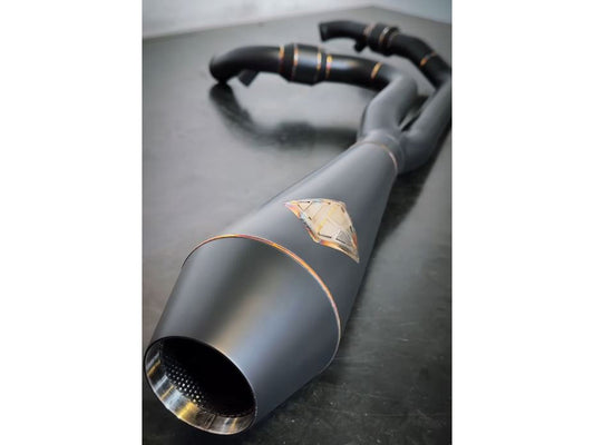 2-into-1 4.5in. Big Bore Exhaust With ProFlo Headers - Black Onyx. Fits Softail 2018up Non-240 Rear Tyre Models. - SP Concepts Exhaust