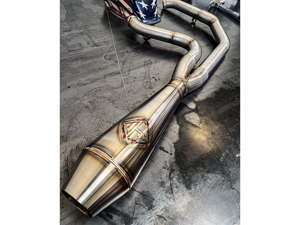 2-into-1 4.5in. Big Bore Exhaust With ProFlo Headers - Stainless Steel. Fits Softail 2018up Non-240 Rear Tyre Models. - SP Concepts Exhaust