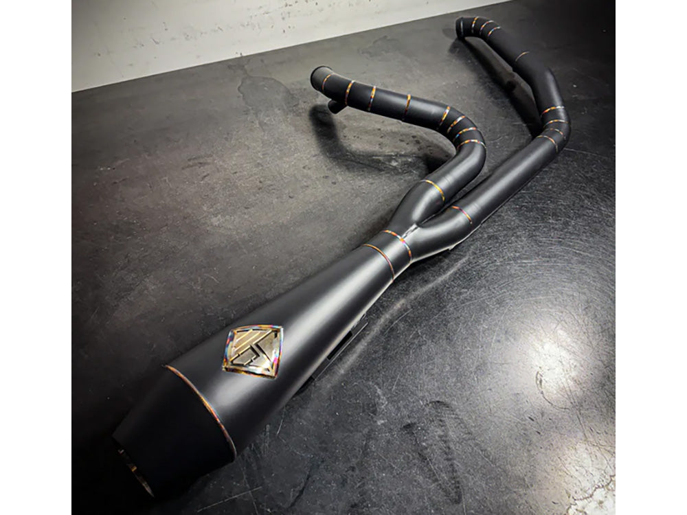 2-into-1 4.5in. Works Edition Big Bore Exhaust - Black Onyx. Fits Softail 2018up Non-240 Rear Tyre Models. - SP Concepts Exhaust