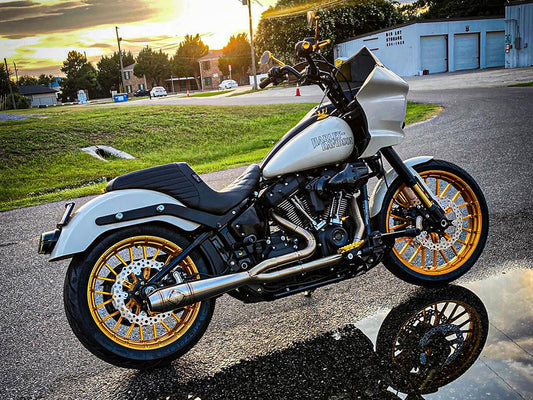 2-into-1 Elsinore Mid Length Exhaust - Stainless Steel. Fits Softail 2018up Non-240 Rear Tyre Models - SP Concepts Exhaust