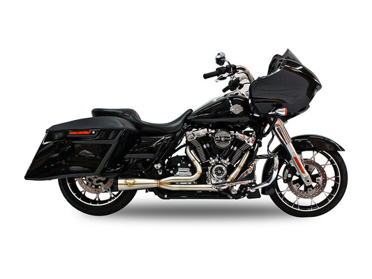 2-into-1 Cutback Exhaust - Stainless Steel with Black End Cap. Fits Touring 2017up. - SP Concepts Exhaust