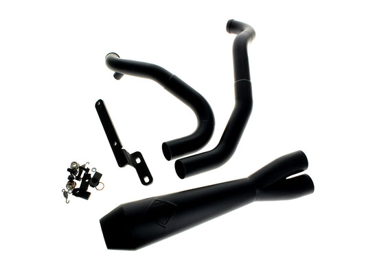 2-into-1 LaneSplitter Exhaust - Black. Fits Sportster 2014-2021 - SP Concepts Exhaust