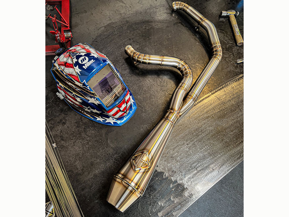 2-into-1 4.5in. Works Edition Big Bore Exhaust - Stainless Steel. Fits Dyna 1999-2005 - SP Concepts Exhaust