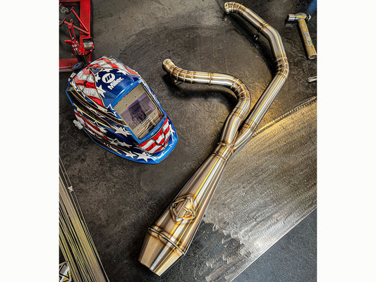 2-into-1 4.5in. Works Edition Big Bore Exhaust - Stainless Steel. Fits Dyna 1999-2005 - SP Concepts Exhaust