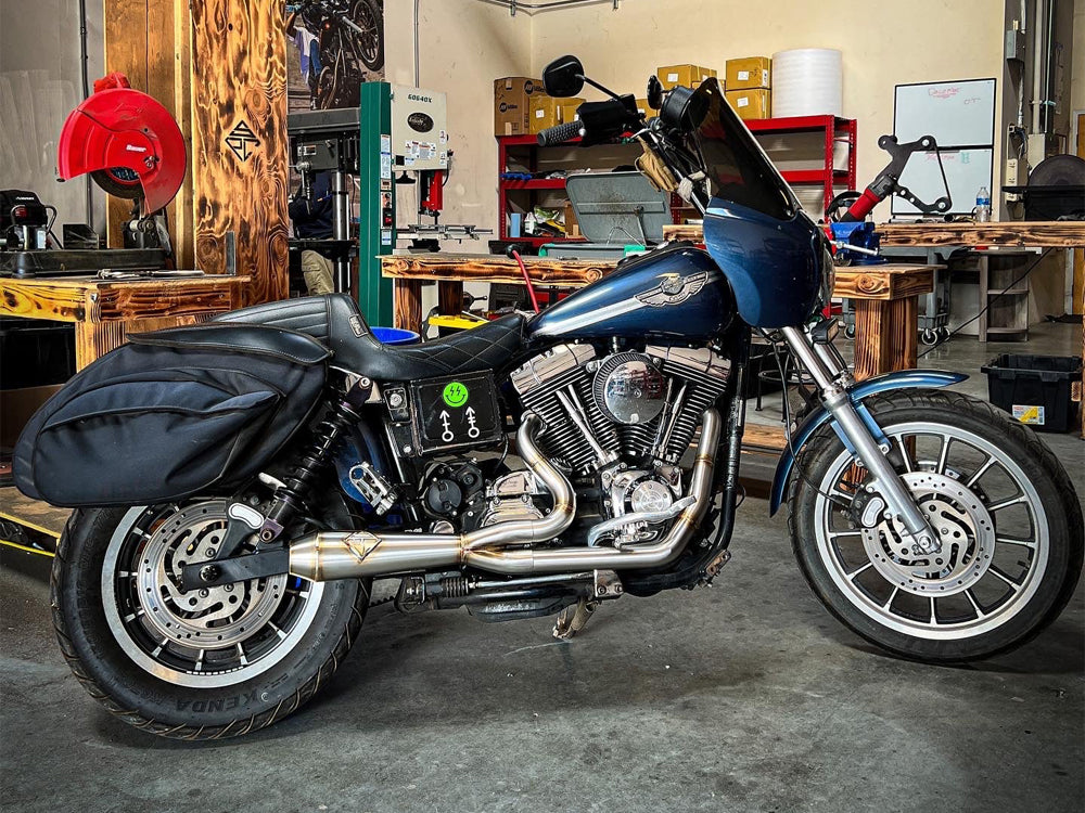2-into-1 4.5in. Big Bore Exhaust - Stainless Steel. Fits Dyna 1999-2005 - SP Concepts Exhaust