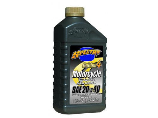 Golden 4 Semi Synthetic Engine Oil. 20w40 1 Liter Bottle. Fits Victory & Air Cooled Indian Models. - Spectro Oils