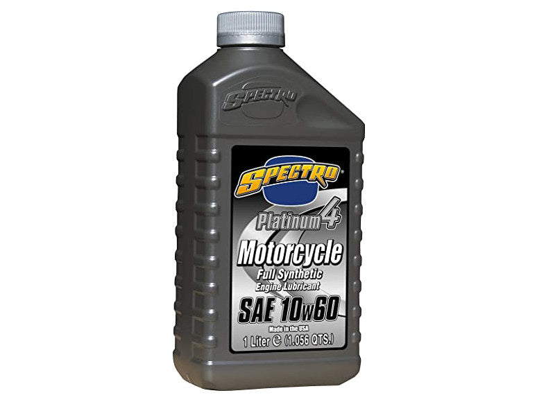 Platinum 4 Full Synthetic Engine Oil. 10w60 1 Liter Bottle. Fits Indian Water Cooled Models. - Spectro Oils