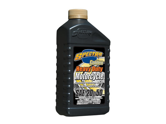 Heavy Duty Golden Semi-Synthetic Engine Oil. 20w50 1 Quart Bottle (946ml). Fits Big Twin 1984up. - Spectro Oils