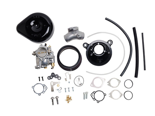 Super E Carburettor Kit. Fits Evo 1984-1999. Black Stealth Air Cleaner. - S&S