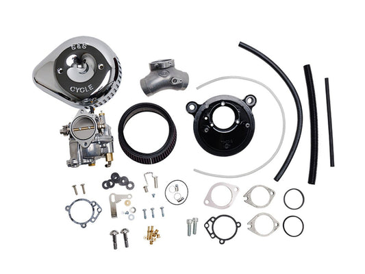 Super G Carburettor Kit. Fits Evo 1984-1999. Chrome Stealth Air Cleaner. - S&S