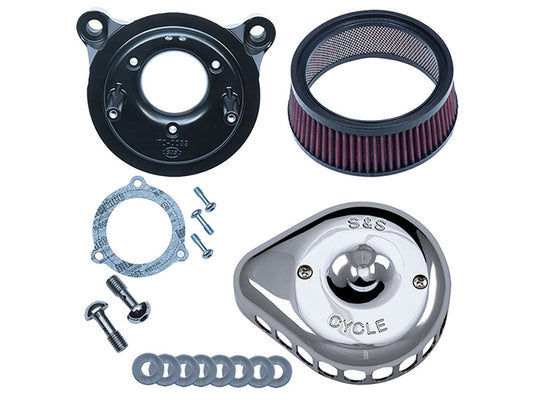 Mini Teardrop Air Cleaner Kit - Chrome. Fits Touring 2008-2016, Softail 2016-2017, CVO Softail 2011-2017 & Dyna Low Rider S 2016-2017 with Throttle-by-Wire - S&S