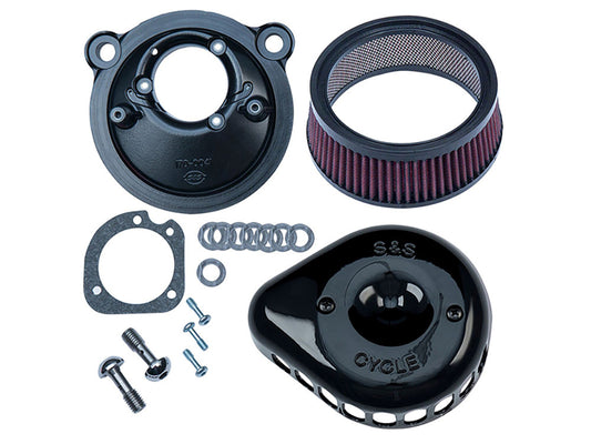 Mini Teardrop Air Cleaner Kit - Black. Fits Sportster 2007-2021 with EFI. - S&S
