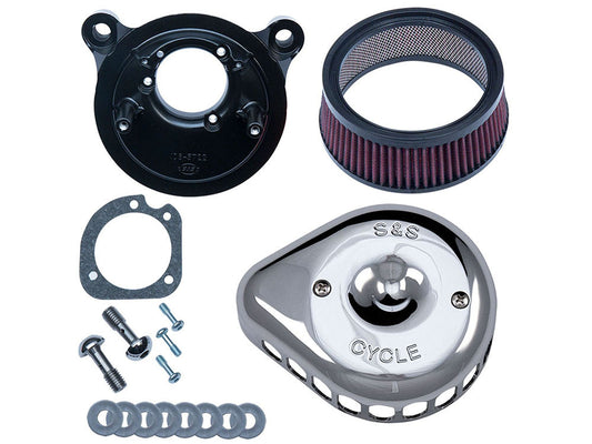 Mini Teardrop Air Cleaner Kit - Chrome. Fits Big Twins 1993-2017 with CV Carb or Cable Operated Delphi EFI. - S&S