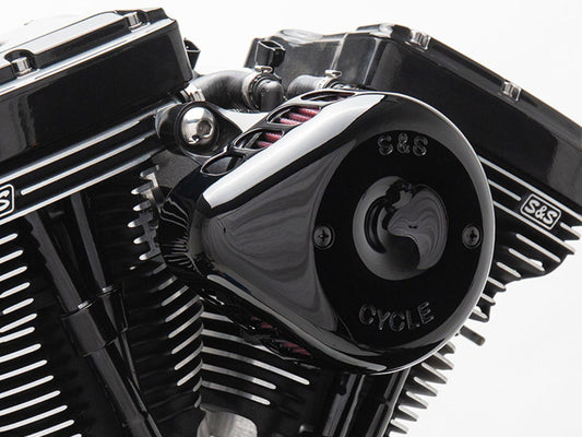 Mini Teardrop Air Cleaner Kit - Black. Fits Big Twins 1993-2017 with CV Carb or Cable Operated Delphi EFI. - S&S