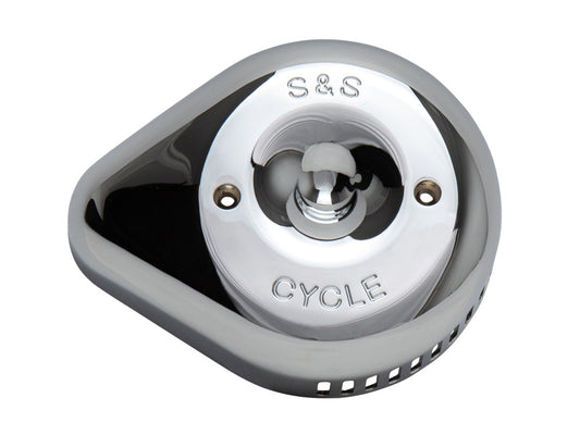 Slasher Teardrop Air Cleaner Cover - Chrome. Fits S&S Stealth Air Cleaners. - S&S
