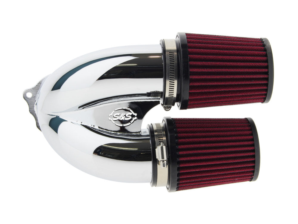 Tuned Induction Air Cleaner Kit - Chrome. Fits Touring 2008-2016, Softail 2016-2017, CVO Softail 2011-2017 & Dyna Low Rider S 2016-2017 with Throttle-by-Wire - S&S