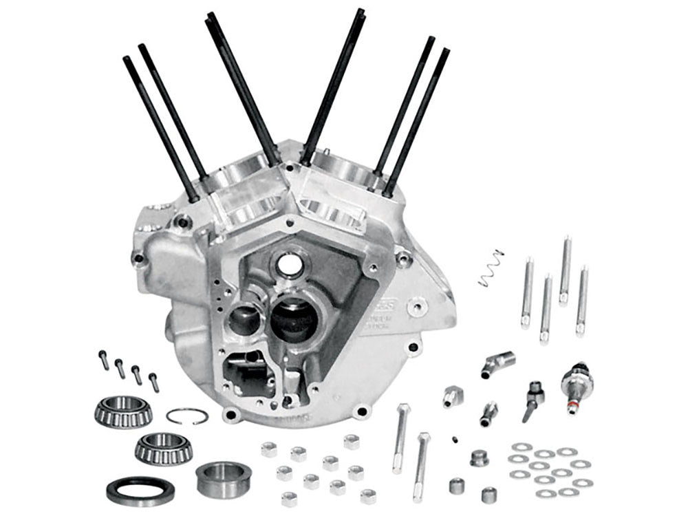 Crankcase Assembly with 3-1/2in. Bore - Natural. Fits Big Twin 1984-1991 - S&S
