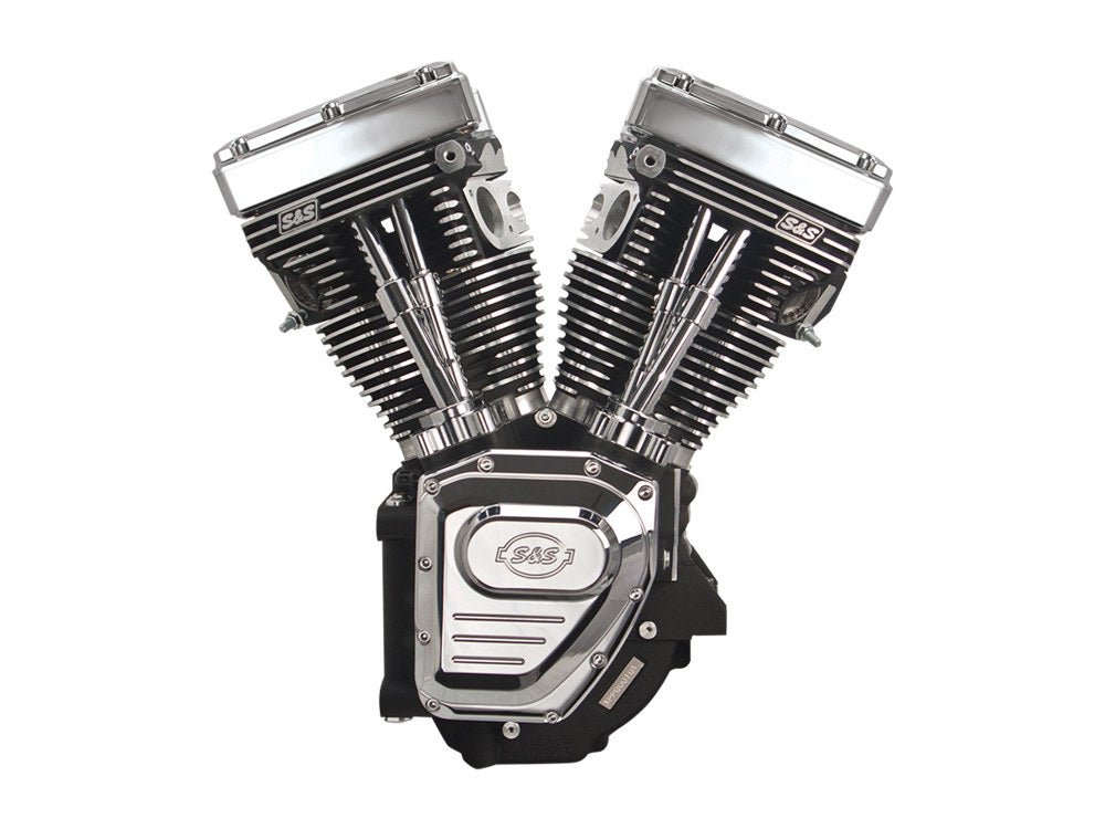 124ci Twin Cam A Engine - Black with Chrome Covers. Fits Dyna 1999-2005 & Touring 1999-2006 Models. - S&S