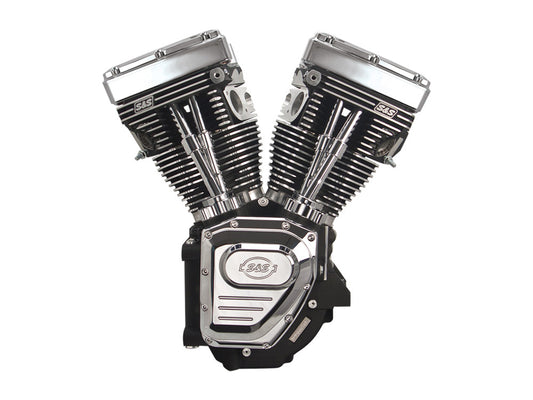 124ci Twin Cam A Engine - Black with Chrome Covers. Fits Dyna 1999-2005 & Touring 1999-2006 Models. - S&S